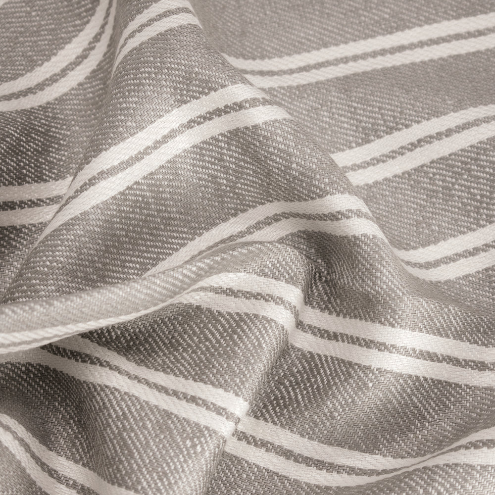 Buy grey-with-ivory-double-stripe Forte Linen Towels