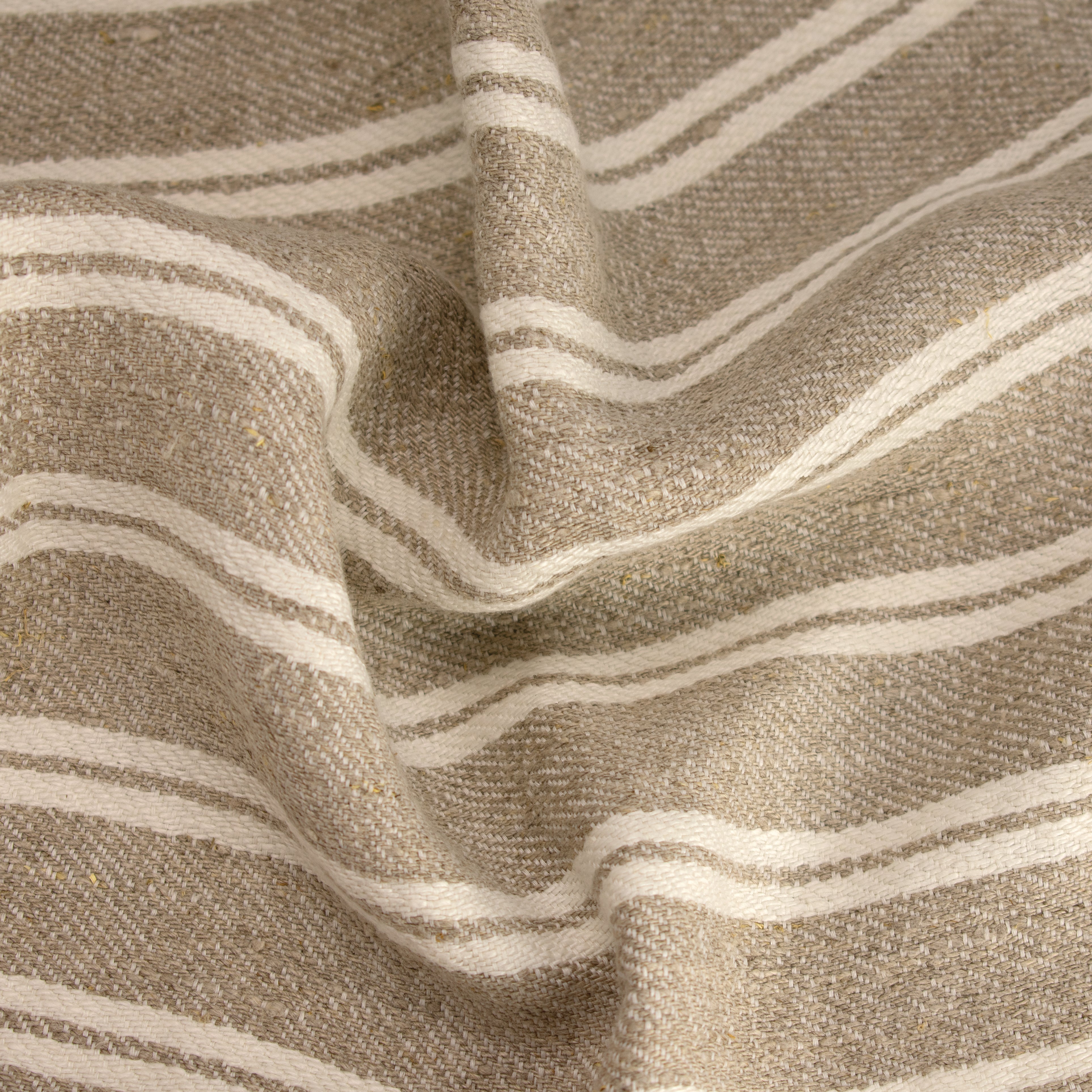 Buy natural-with-ivory-double-stripe Forte Linen Towels