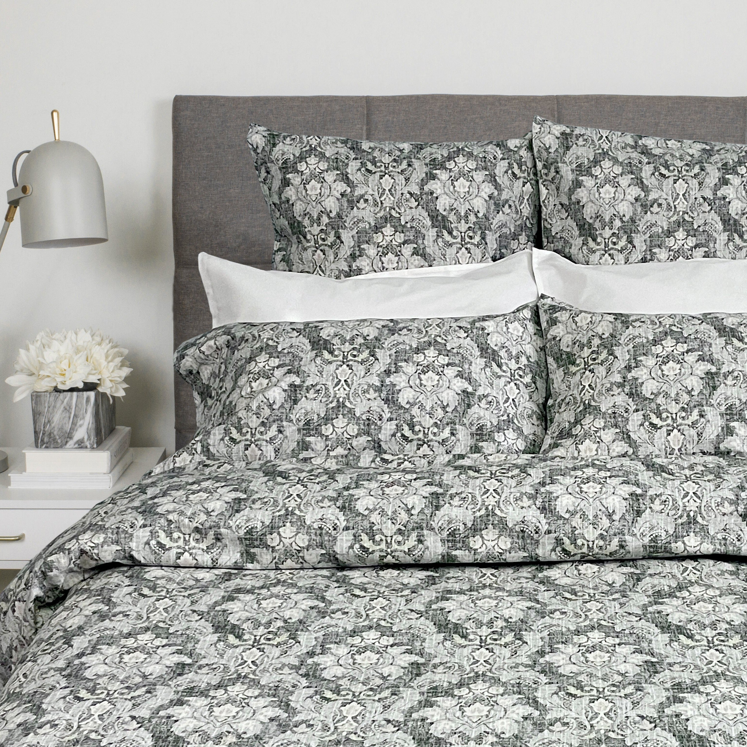 Vintage Damask Bed Linens-1